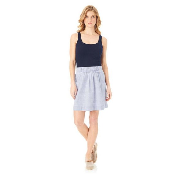 GH BASS Kaley Skirt Blue Stripe Sapphire - Picture 1 of 5